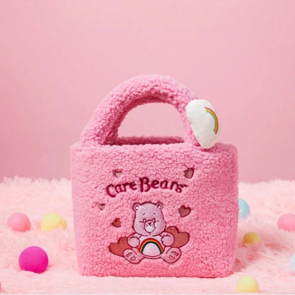 New Care Bears Pink Fleece Mini Bag Miniso.